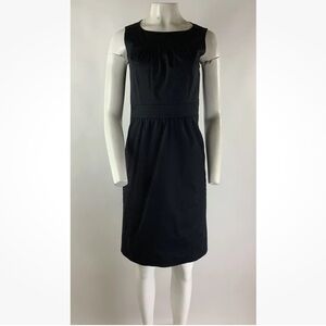 J Crew Sz 4 Sheath Sleeveless Dress Black Cotton Spandex Business Casual